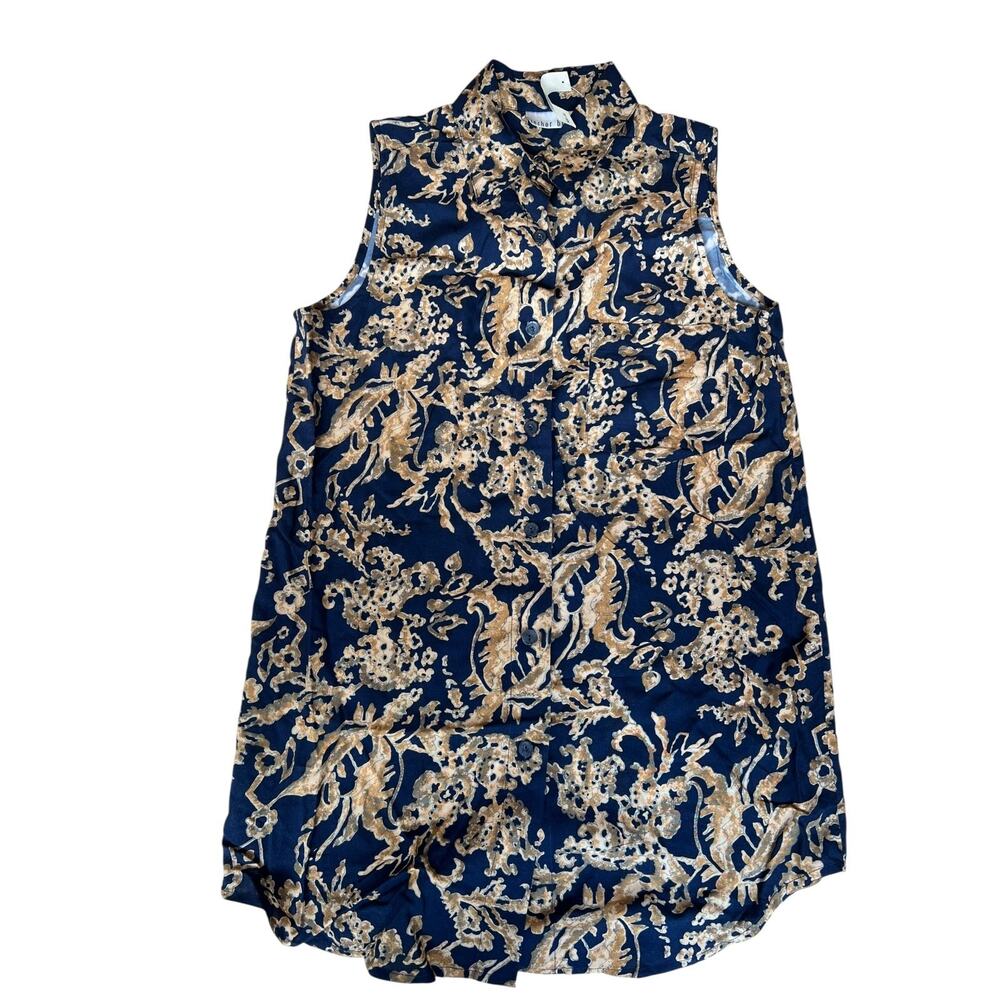 Anchor Blue 90s Women's Vintage Sleeveless Shirt Dress Size Small NEW